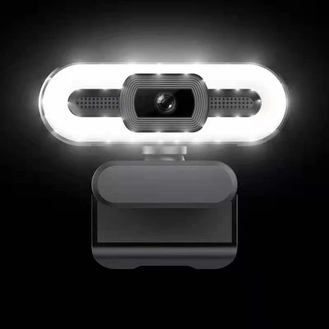 2K4K Webcam with Microphone LED Ring Light Fill Light Computer Usb Auto focus Full HD touch control Web Camera